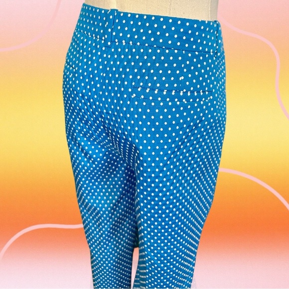 J. Crew ‘Cafe Capri’ in Turquoise & White Clip Dot Jacquard Size 6 - Picture 12 of 12